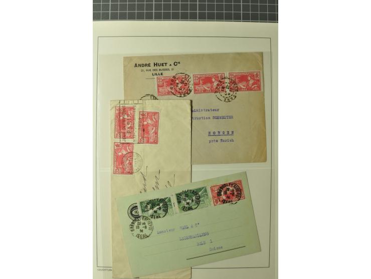 1924, PARIS: Sammlung mit kpl. Sondermarken-Sätzen inkl. Libanon und Syren, verschiedenen Vignetten und 25 Briefen/Karten, da
