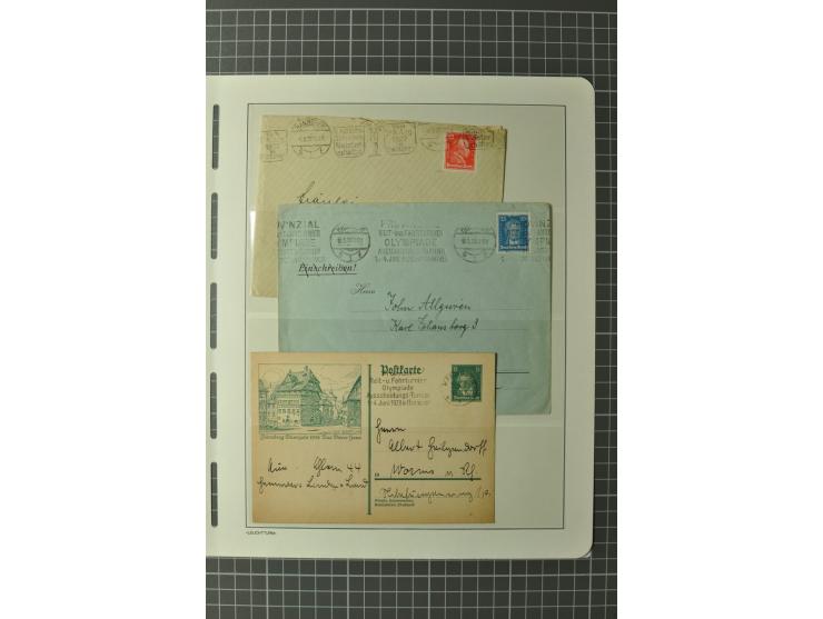 1928, AMSTERDAM: Sammlung mit u.a. diversen Sonderstempeln, Maschinen-Werbestempeln und Sondermarken-Frankaturen, einigen ung