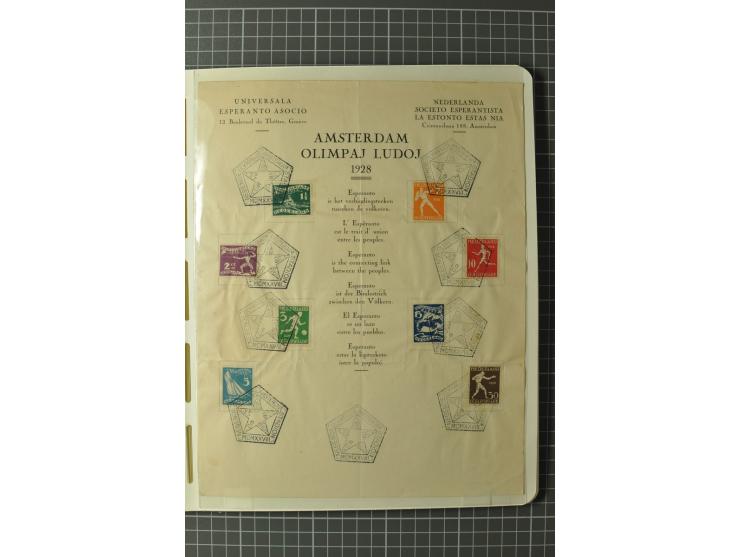 1928, AMSTERDAM: Sammlung mit u.a. diversen Sonderstempeln, Maschinen-Werbestempeln und Sondermarken-Frankaturen, einigen ung