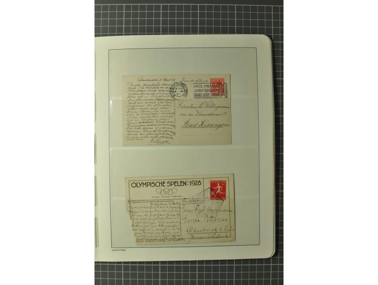 1928, AMSTERDAM: Sammlung mit u.a. diversen Sonderstempeln, Maschinen-Werbestempeln und Sondermarken-Frankaturen, einigen ung