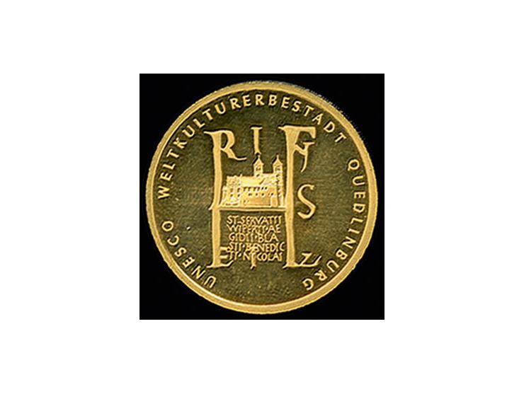 2003, 100 Euro Gold, UNESCO Weltkulturerbe Quedlingburg, ss/rs
