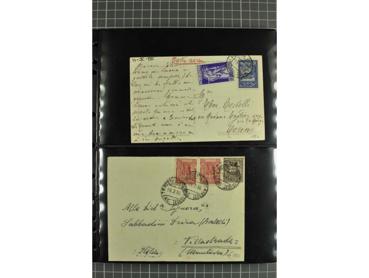1912/45, interessante Partie Briefe, Karten und Ganzsachen, dabei Reco, Zensur, Luftpost etc.