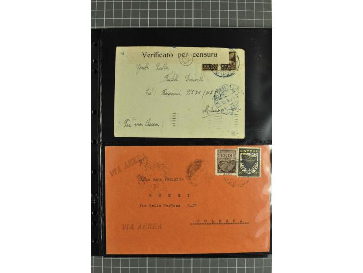 1912/45, interessante Partie Briefe, Karten und Ganzsachen, dabei Reco, Zensur, Luftpost etc.