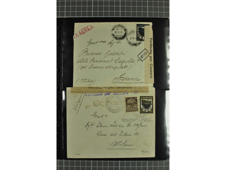 1912/45, interessante Partie Briefe, Karten und Ganzsachen, dabei Reco, Zensur, Luftpost etc.