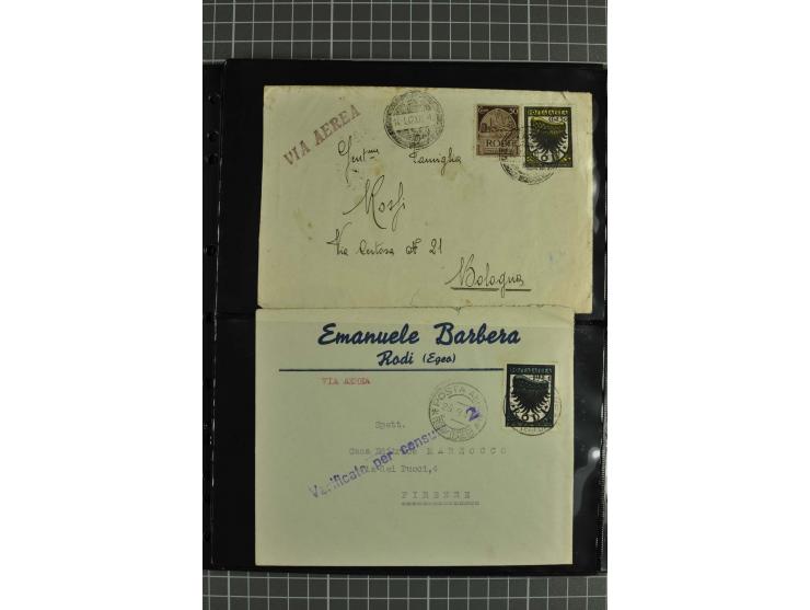 1912/45, interessante Partie Briefe, Karten und Ganzsachen, dabei Reco, Zensur, Luftpost etc.