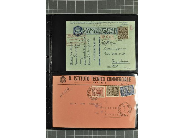 1912/45, interessante Partie Briefe, Karten und Ganzsachen, dabei Reco, Zensur, Luftpost etc.
