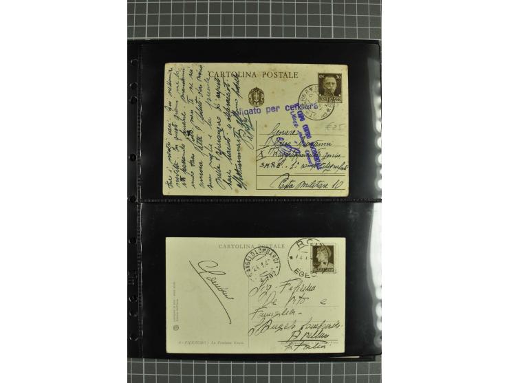 1912/45, interessante Partie Briefe, Karten und Ganzsachen, dabei Reco, Zensur, Luftpost etc.