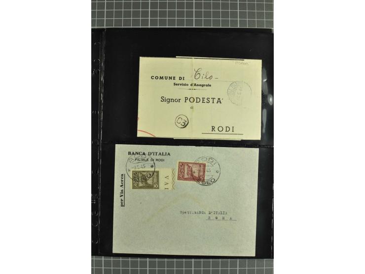 1912/45, interessante Partie Briefe, Karten und Ganzsachen, dabei Reco, Zensur, Luftpost etc.