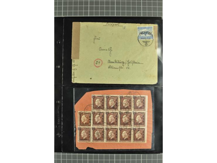 1912/45, interessante Partie Briefe, Karten und Ganzsachen, dabei Reco, Zensur, Luftpost etc.