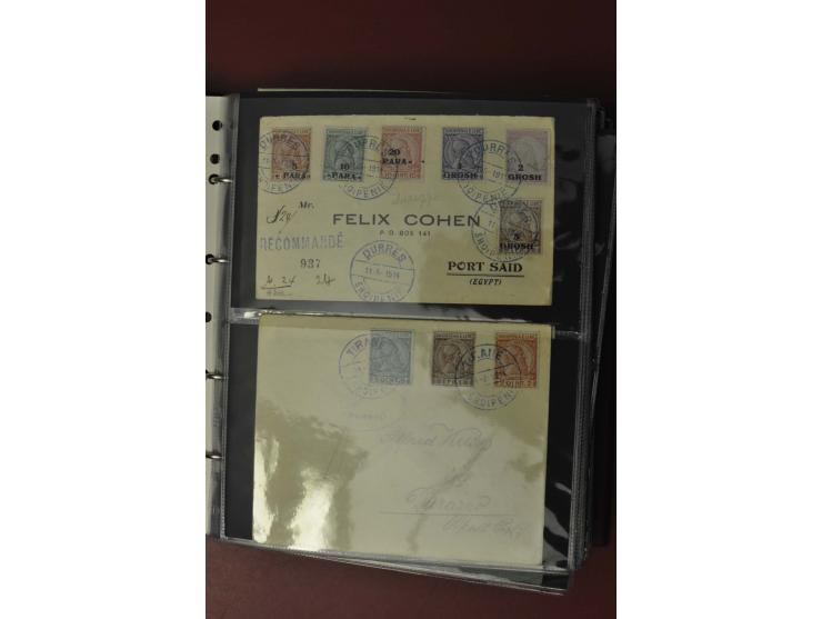1913/65 (ca.), interessanter und reichhaltiger Posten Briefe, Karten, Ganzsachen und Vorderseiten, dabei Reco, Zensur, Luftpo
