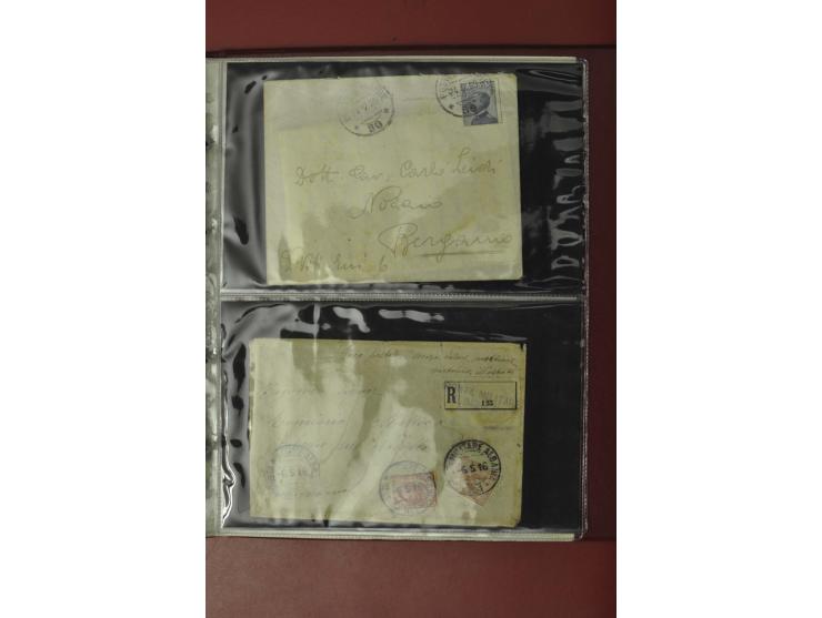 1913/65 (ca.), interessanter und reichhaltiger Posten Briefe, Karten, Ganzsachen und Vorderseiten, dabei Reco, Zensur, Luftpo