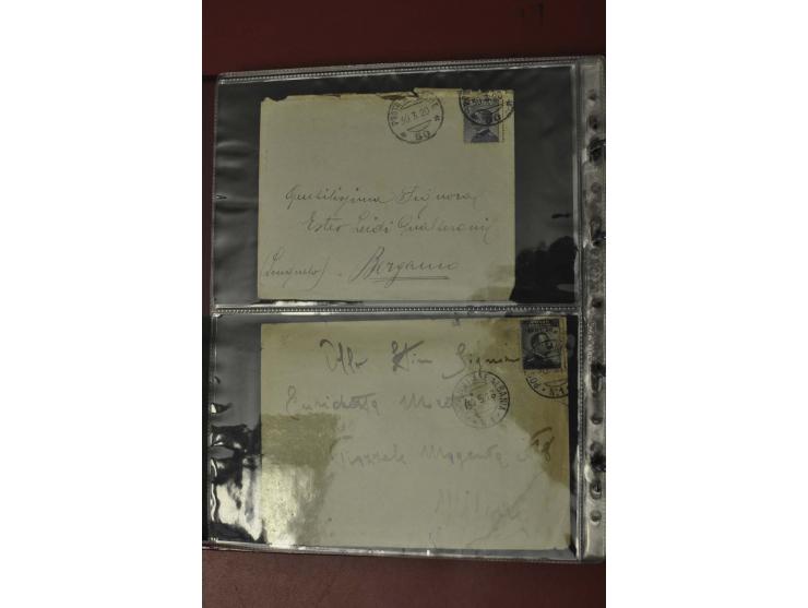 1913/65 (ca.), interessanter und reichhaltiger Posten Briefe, Karten, Ganzsachen und Vorderseiten, dabei Reco, Zensur, Luftpo