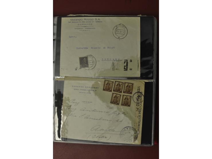 1913/65 (ca.), interessanter und reichhaltiger Posten Briefe, Karten, Ganzsachen und Vorderseiten, dabei Reco, Zensur, Luftpo