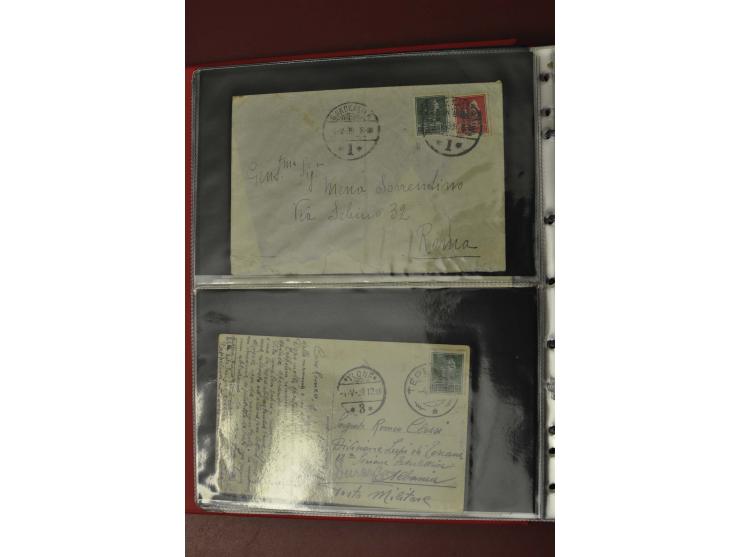 1913/65 (ca.), interessanter und reichhaltiger Posten Briefe, Karten, Ganzsachen und Vorderseiten, dabei Reco, Zensur, Luftpo