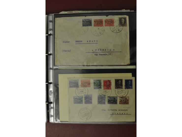 1913/65 (ca.), interessanter und reichhaltiger Posten Briefe, Karten, Ganzsachen und Vorderseiten, dabei Reco, Zensur, Luftpo