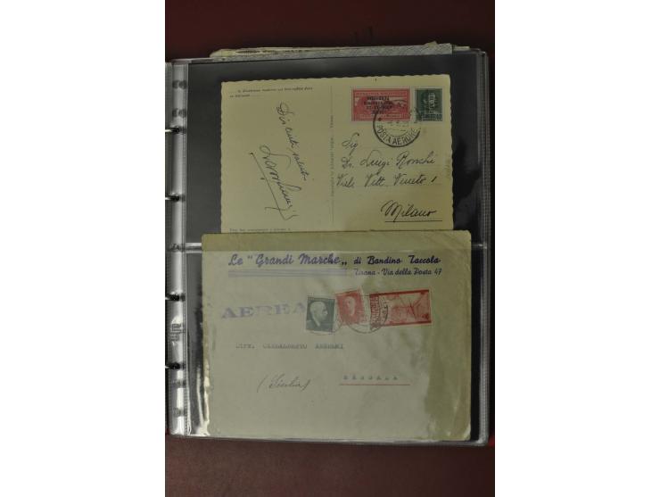 1913/65 (ca.), interessanter und reichhaltiger Posten Briefe, Karten, Ganzsachen und Vorderseiten, dabei Reco, Zensur, Luftpo