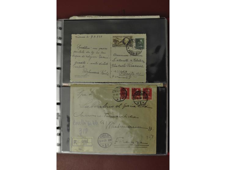 1913/65 (ca.), interessanter und reichhaltiger Posten Briefe, Karten, Ganzsachen und Vorderseiten, dabei Reco, Zensur, Luftpo