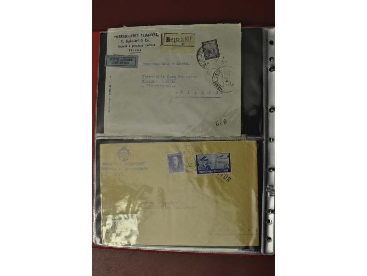 1913/65 (ca.), interessanter und reichhaltiger Posten Briefe, Karten, Ganzsachen und Vorderseiten, dabei Reco, Zensur, Luftpo
