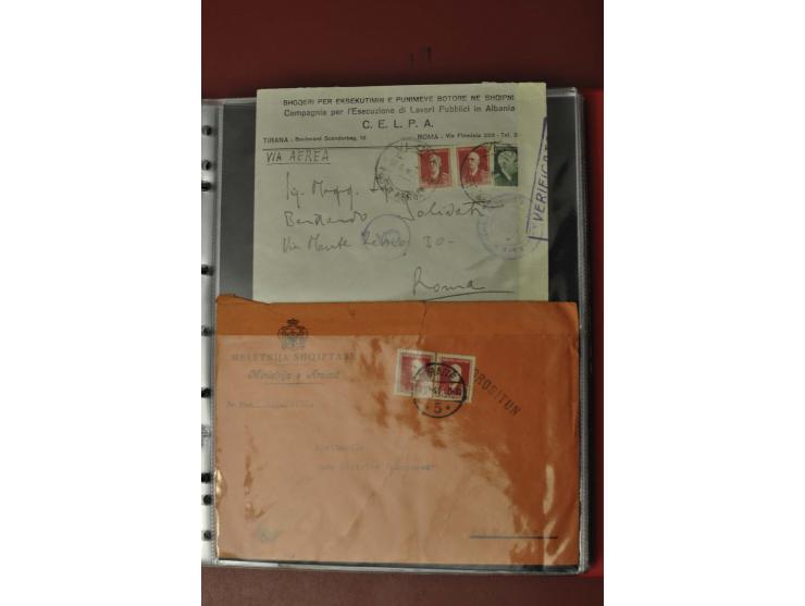 1913/65 (ca.), interessanter und reichhaltiger Posten Briefe, Karten, Ganzsachen und Vorderseiten, dabei Reco, Zensur, Luftpo