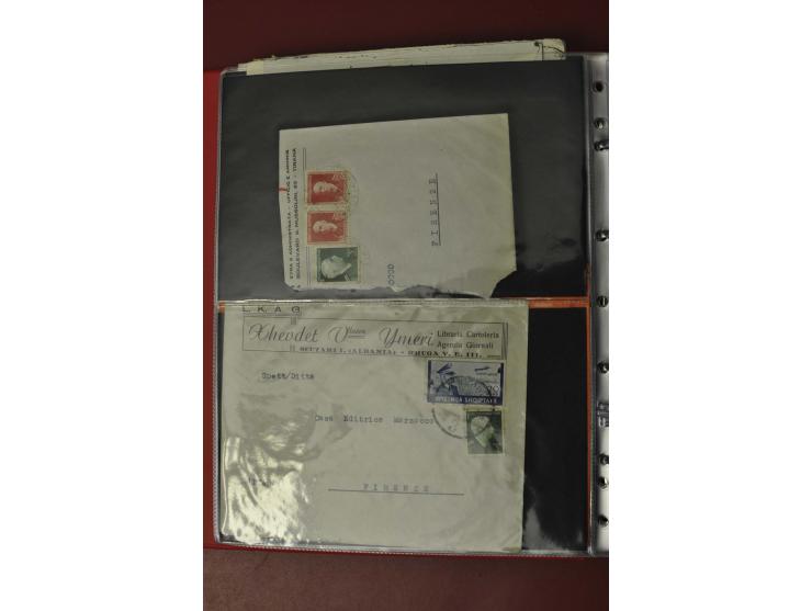1913/65 (ca.), interessanter und reichhaltiger Posten Briefe, Karten, Ganzsachen und Vorderseiten, dabei Reco, Zensur, Luftpo