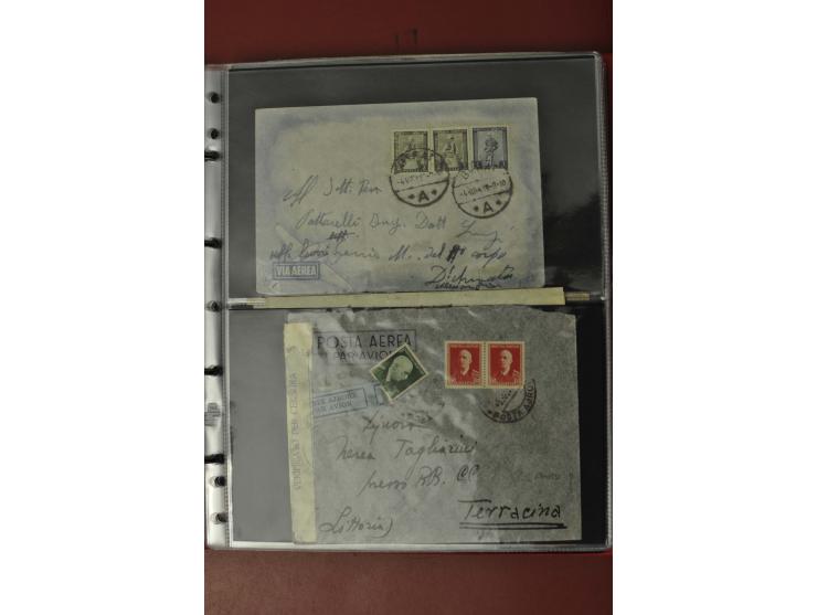 1913/65 (ca.), interessanter und reichhaltiger Posten Briefe, Karten, Ganzsachen und Vorderseiten, dabei Reco, Zensur, Luftpo