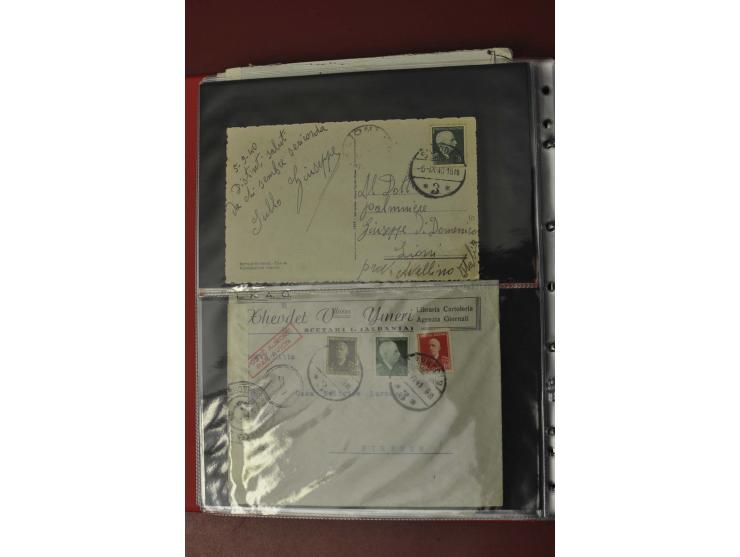 1913/65 (ca.), interessanter und reichhaltiger Posten Briefe, Karten, Ganzsachen und Vorderseiten, dabei Reco, Zensur, Luftpo