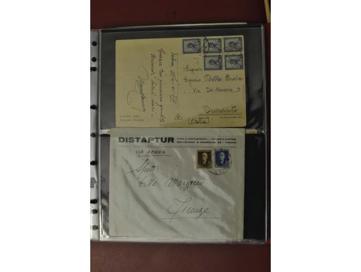 1913/65 (ca.), interessanter und reichhaltiger Posten Briefe, Karten, Ganzsachen und Vorderseiten, dabei Reco, Zensur, Luftpo