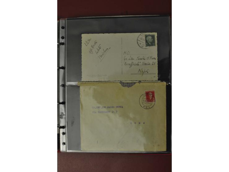 1913/65 (ca.), interessanter und reichhaltiger Posten Briefe, Karten, Ganzsachen und Vorderseiten, dabei Reco, Zensur, Luftpo