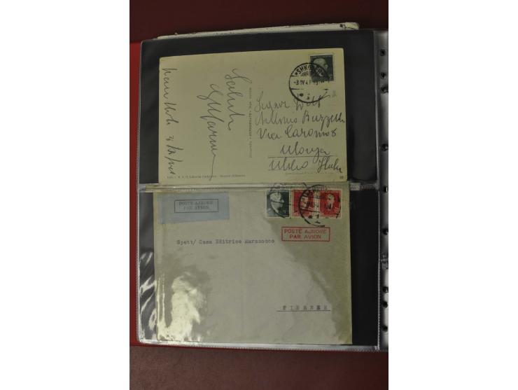 1913/65 (ca.), interessanter und reichhaltiger Posten Briefe, Karten, Ganzsachen und Vorderseiten, dabei Reco, Zensur, Luftpo