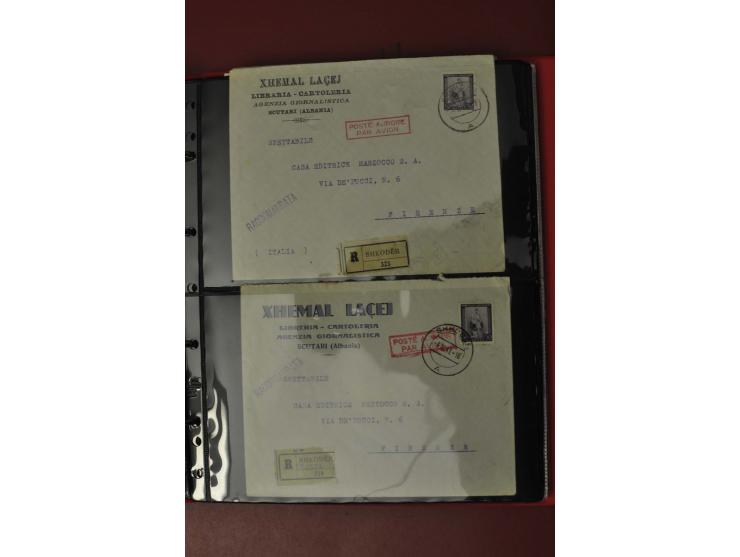 1913/65 (ca.), interessanter und reichhaltiger Posten Briefe, Karten, Ganzsachen und Vorderseiten, dabei Reco, Zensur, Luftpo