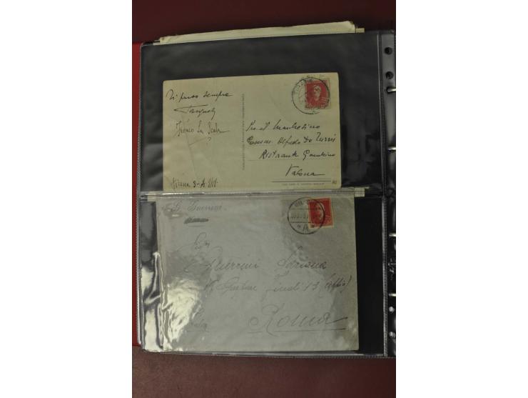 1913/65 (ca.), interessanter und reichhaltiger Posten Briefe, Karten, Ganzsachen und Vorderseiten, dabei Reco, Zensur, Luftpo