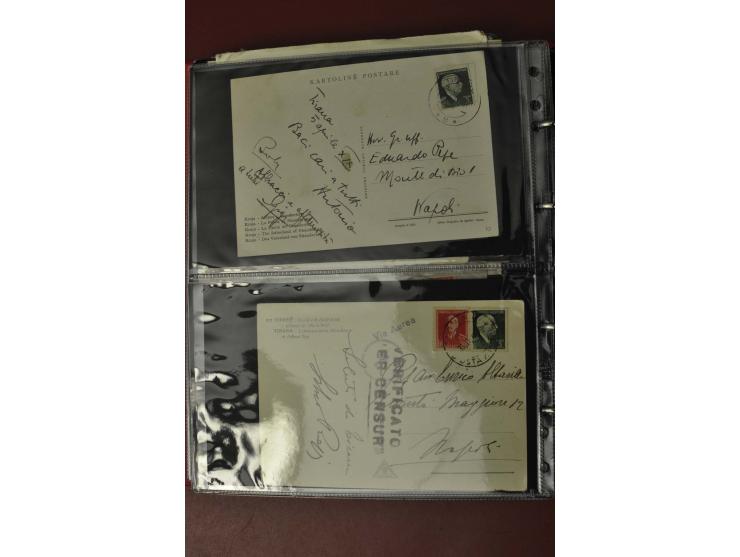1913/65 (ca.), interessanter und reichhaltiger Posten Briefe, Karten, Ganzsachen und Vorderseiten, dabei Reco, Zensur, Luftpo