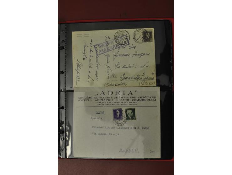 1913/65 (ca.), interessanter und reichhaltiger Posten Briefe, Karten, Ganzsachen und Vorderseiten, dabei Reco, Zensur, Luftpo