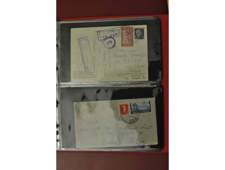 1913/65 (ca.), interessanter und reichhaltiger Posten Briefe, Karten, Ganzsachen und Vorderseiten, dabei Reco, Zensur, Luftpo