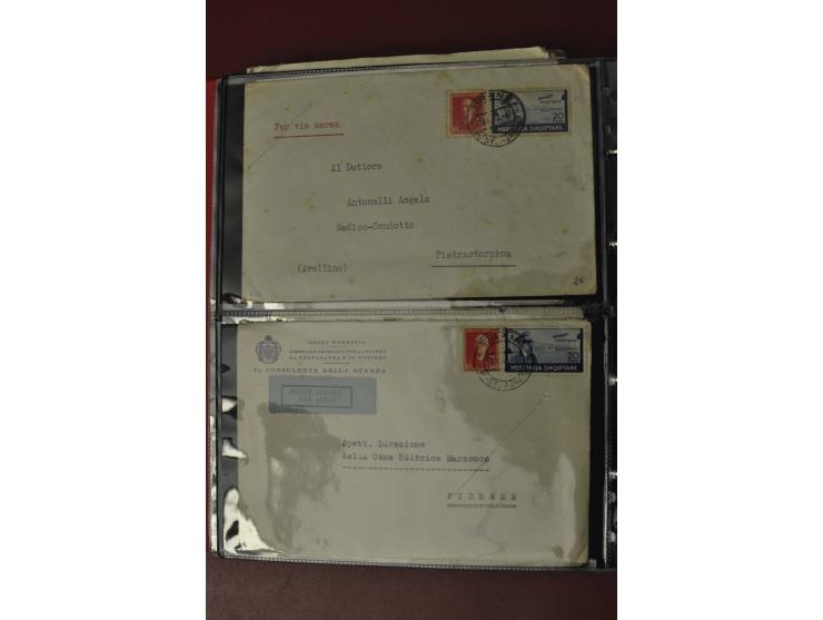 1913/65 (ca.), interessanter und reichhaltiger Posten Briefe, Karten, Ganzsachen und Vorderseiten, dabei Reco, Zensur, Luftpo