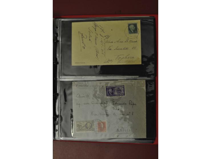 1913/65 (ca.), interessanter und reichhaltiger Posten Briefe, Karten, Ganzsachen und Vorderseiten, dabei Reco, Zensur, Luftpo