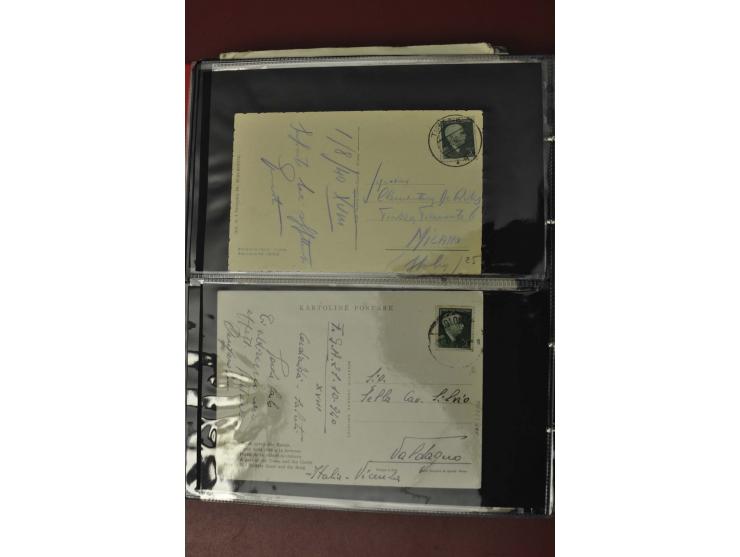 1913/65 (ca.), interessanter und reichhaltiger Posten Briefe, Karten, Ganzsachen und Vorderseiten, dabei Reco, Zensur, Luftpo