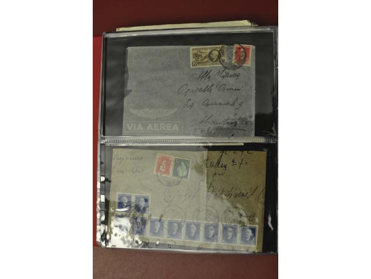 1913/65 (ca.), interessanter und reichhaltiger Posten Briefe, Karten, Ganzsachen und Vorderseiten, dabei Reco, Zensur, Luftpo