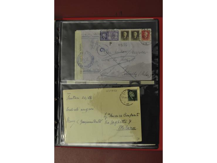 1913/65 (ca.), interessanter und reichhaltiger Posten Briefe, Karten, Ganzsachen und Vorderseiten, dabei Reco, Zensur, Luftpo