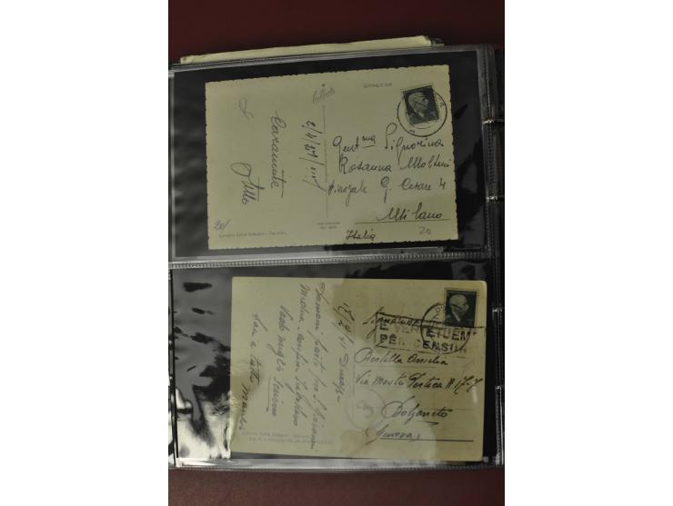 1913/65 (ca.), interessanter und reichhaltiger Posten Briefe, Karten, Ganzsachen und Vorderseiten, dabei Reco, Zensur, Luftpo