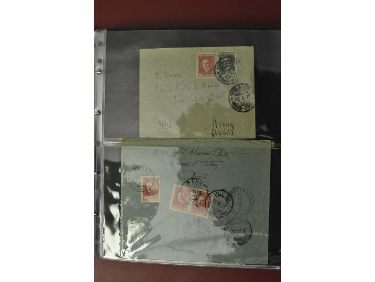 1913/65 (ca.), interessanter und reichhaltiger Posten Briefe, Karten, Ganzsachen und Vorderseiten, dabei Reco, Zensur, Luftpo