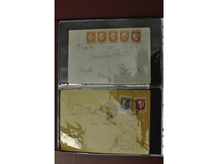 1913/65 (ca.), interessanter und reichhaltiger Posten Briefe, Karten, Ganzsachen und Vorderseiten, dabei Reco, Zensur, Luftpo