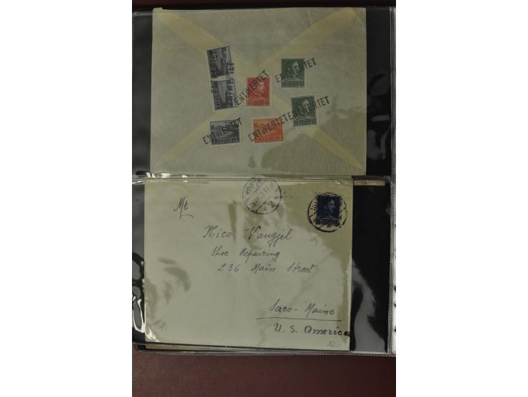 1913/65 (ca.), interessanter und reichhaltiger Posten Briefe, Karten, Ganzsachen und Vorderseiten, dabei Reco, Zensur, Luftpo