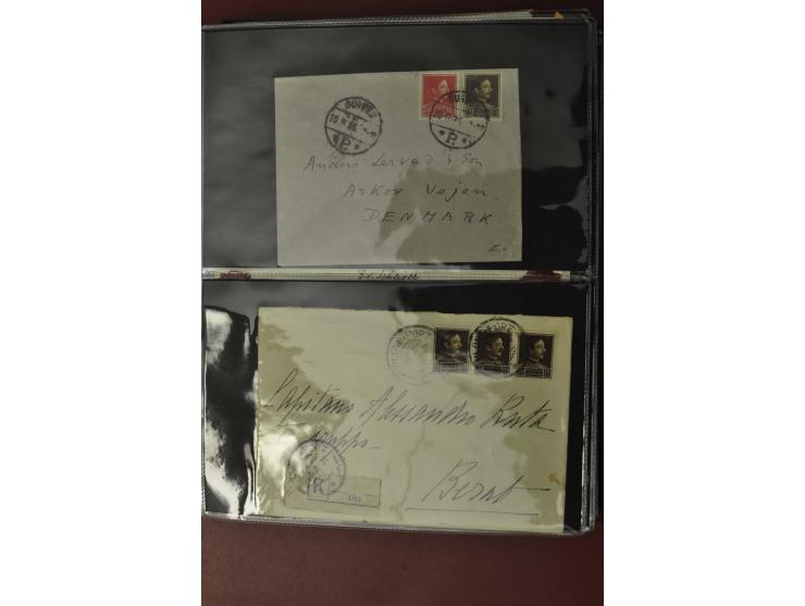 1913/65 (ca.), interessanter und reichhaltiger Posten Briefe, Karten, Ganzsachen und Vorderseiten, dabei Reco, Zensur, Luftpo