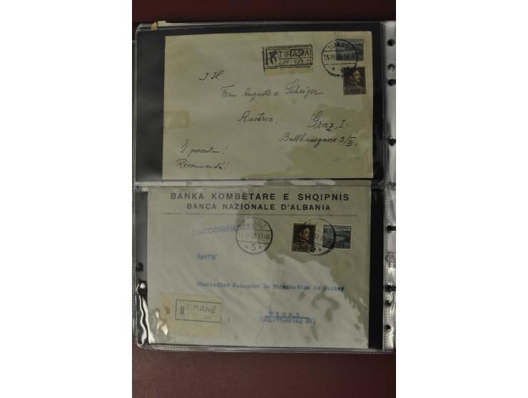 1913/65 (ca.), interessanter und reichhaltiger Posten Briefe, Karten, Ganzsachen und Vorderseiten, dabei Reco, Zensur, Luftpo