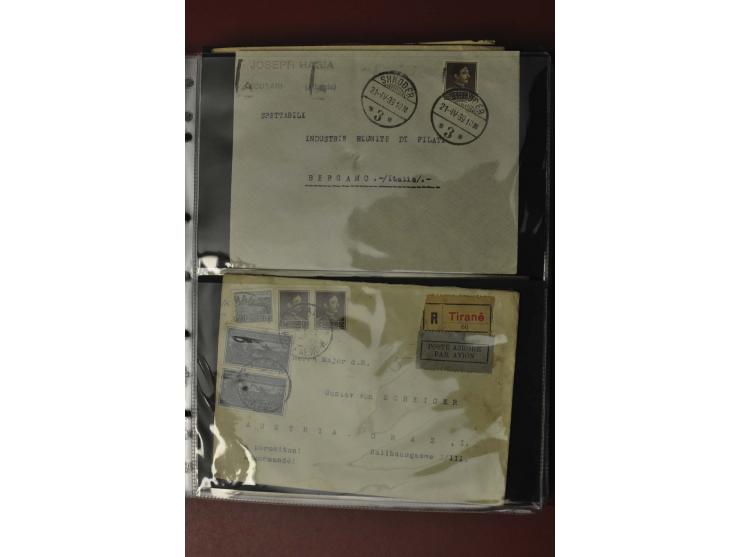 1913/65 (ca.), interessanter und reichhaltiger Posten Briefe, Karten, Ganzsachen und Vorderseiten, dabei Reco, Zensur, Luftpo