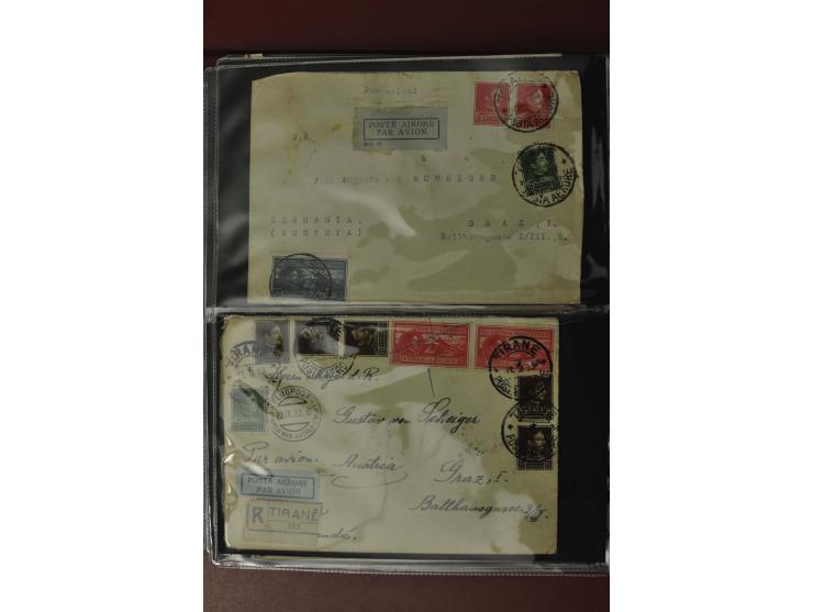 1913/65 (ca.), interessanter und reichhaltiger Posten Briefe, Karten, Ganzsachen und Vorderseiten, dabei Reco, Zensur, Luftpo