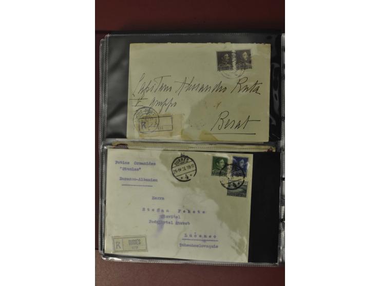 1913/65 (ca.), interessanter und reichhaltiger Posten Briefe, Karten, Ganzsachen und Vorderseiten, dabei Reco, Zensur, Luftpo