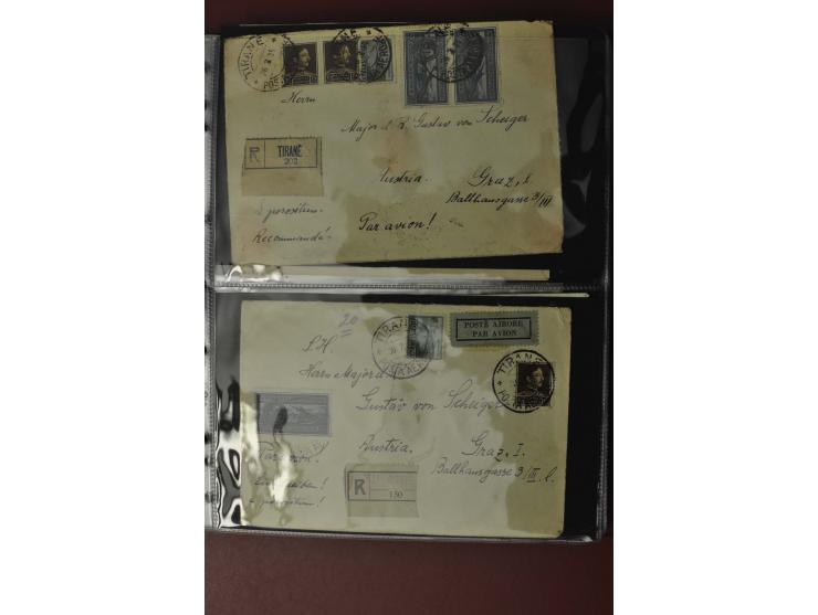 1913/65 (ca.), interessanter und reichhaltiger Posten Briefe, Karten, Ganzsachen und Vorderseiten, dabei Reco, Zensur, Luftpo
