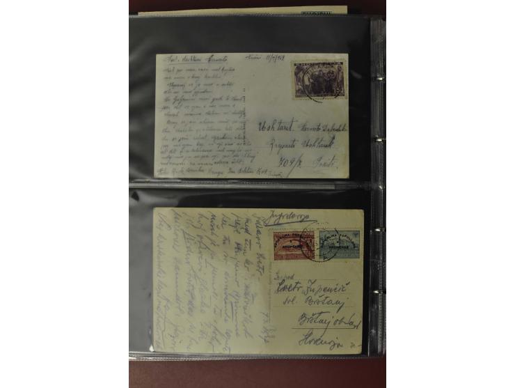 1913/65 (ca.), interessanter und reichhaltiger Posten Briefe, Karten, Ganzsachen und Vorderseiten, dabei Reco, Zensur, Luftpo